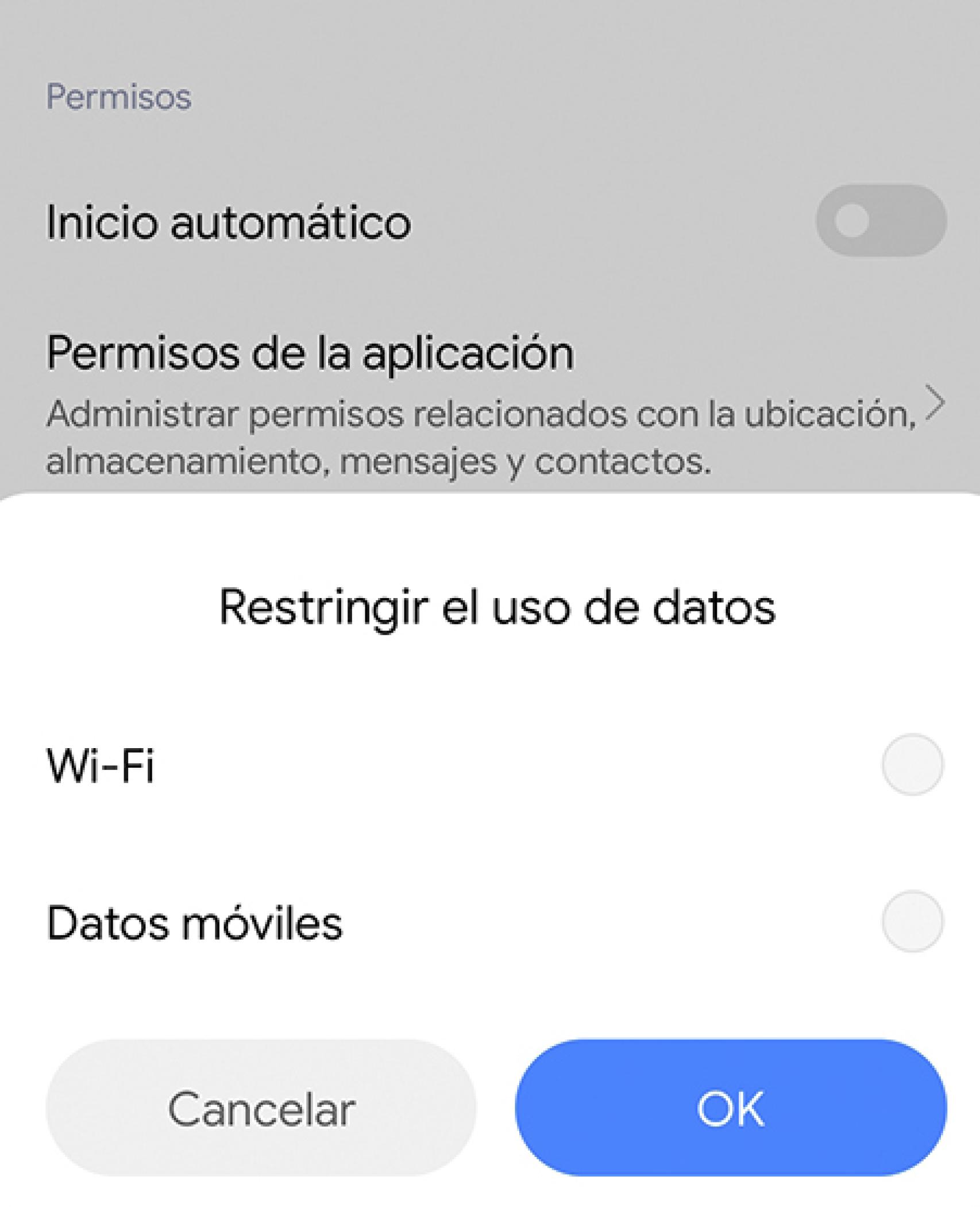 Uso de datos en segundo plano de Xiaomi