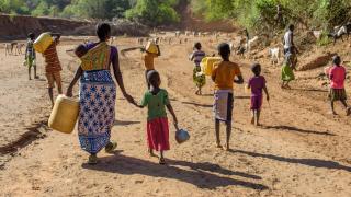 Kenia, caminando para recoger agua