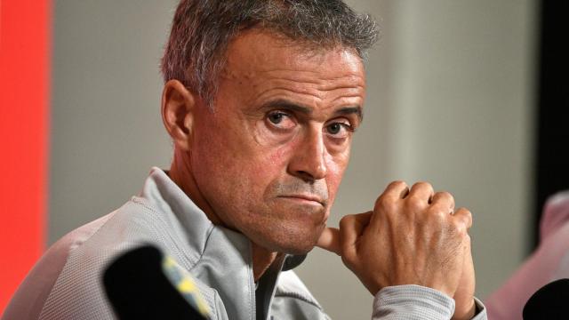 Luis Enrique, durante una rueda de prensa