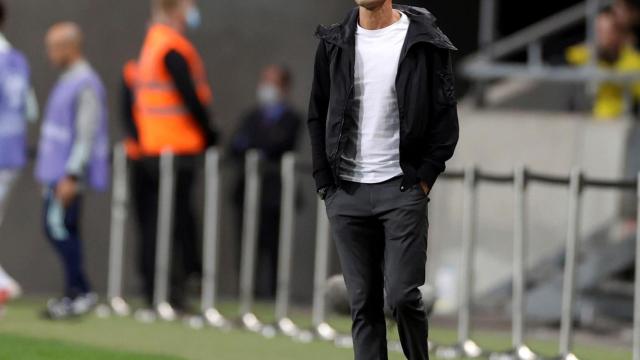 Luis Enrique, en el partido de la selección española ante Suecia
