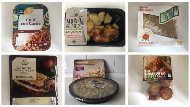 Seis de las 14 comidas realizadas por EL ESPAÑOL.