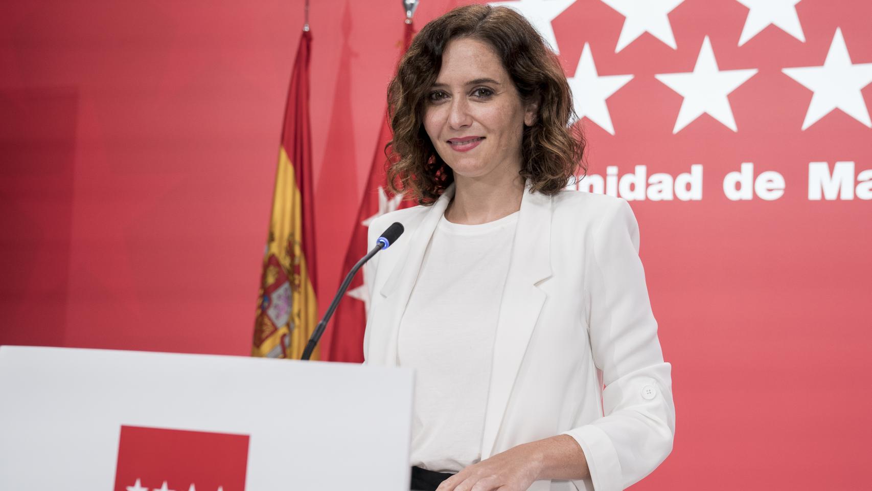 La presidenta de la Comunidad de Madrid, Isabel Díaz Ayuso, en rueda de prensa posterior al Consejo de Gobierno.