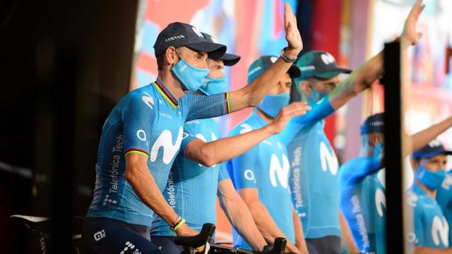 Alejandro Valverde en la presentación de La Vuelta 2021