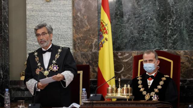 Lesmes, durante la apertura del curso judicial, presidida por el Rey./