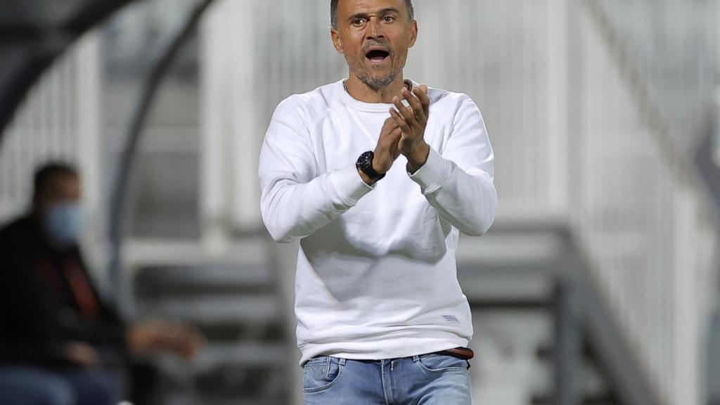 Luis Enrique, durante el Kosovo - España