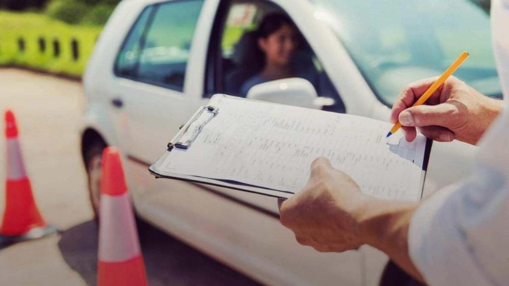 Un examen práctico de conducción.