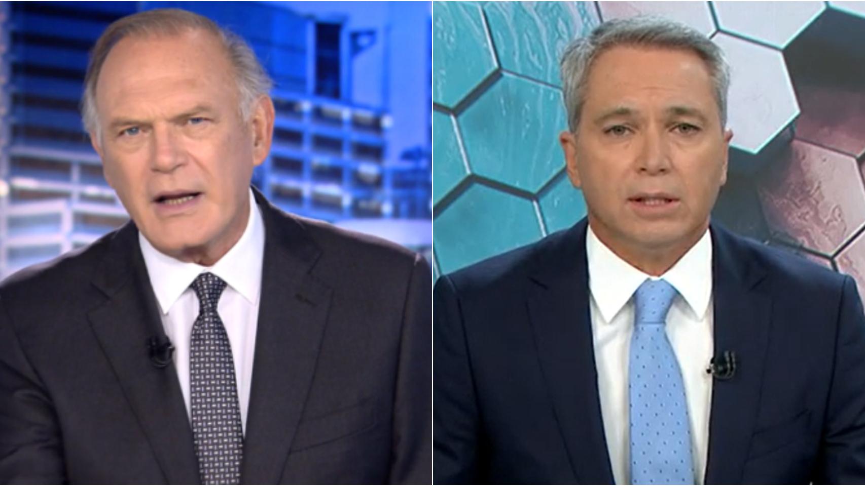 Pedro Piqueras y Vicente Vallés en montaje de BLUPER.