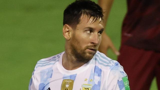 Leo Messi, con Argentina
