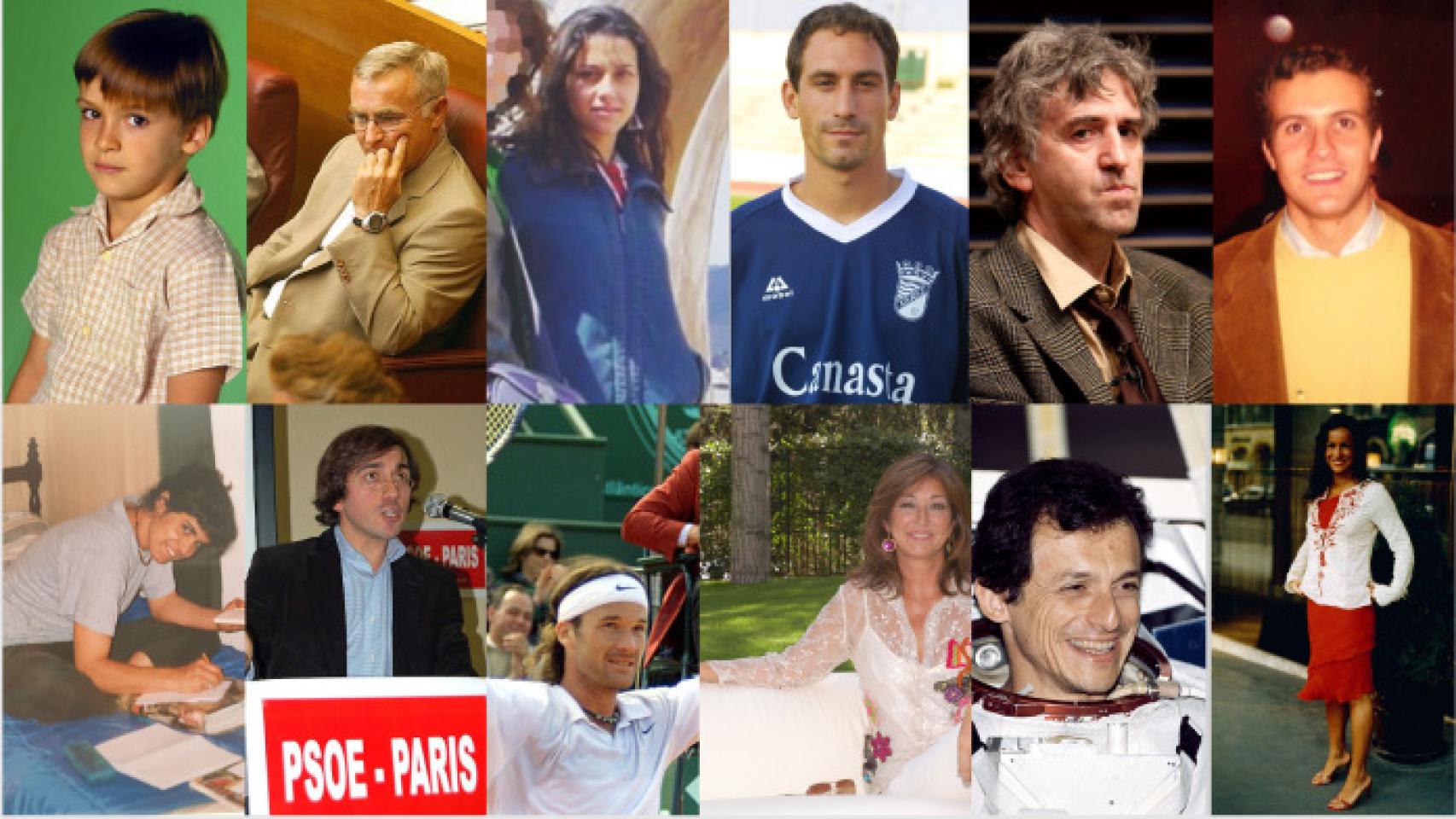 De arriba a abajo y de izquierda a derecha: Ricardo Gómez, Joan Ribó, Inés Arrimadas, Luis Rubiales, Juan Luis Arsuaga, Pablo Casado, Teresa Rodríguez, José Manuel Albares, Carlos Moyá, Ana Rosa Quintana, Pedro Duque y Begoña Villacís.