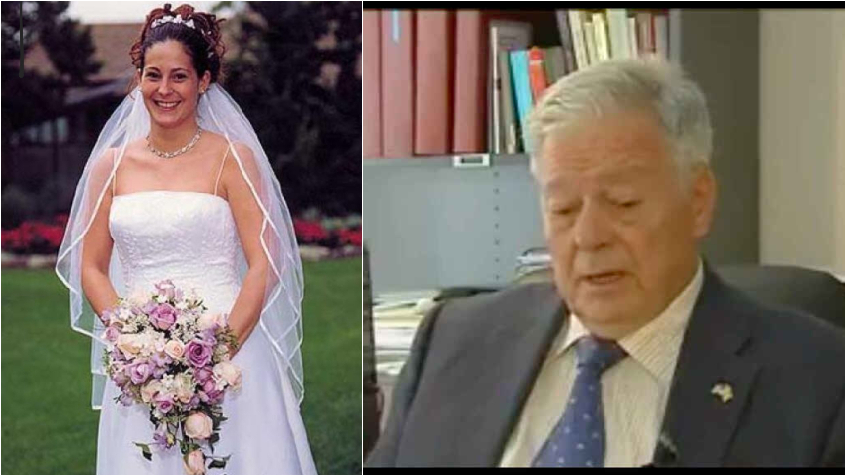 Silvia, en el día de su boda, y su padre, José Luis San Pío.
