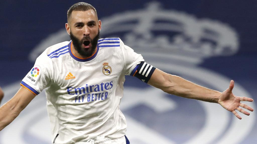 Karim Benzema celebra su gol al Celta de Vigo