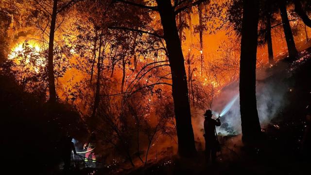 Noche en el incendio de Sierra Bermeja