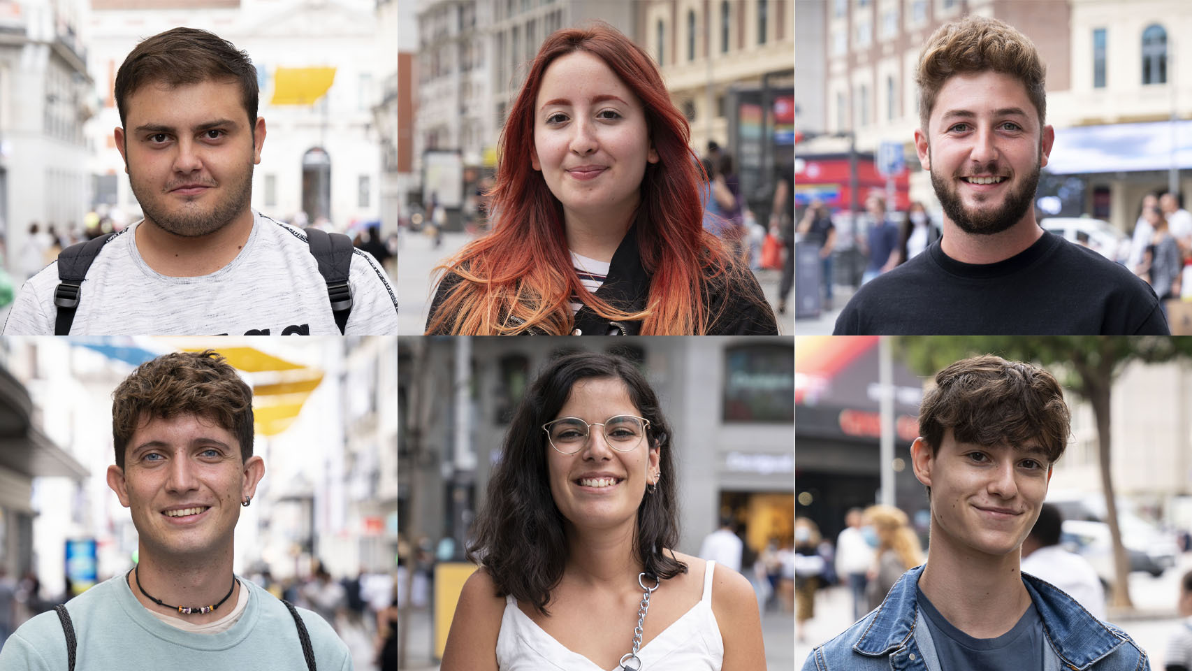 De izquierda a derecha y de arriba a abajo: Sebas, Celia, Antonio, Juan, Belén y Óscar.