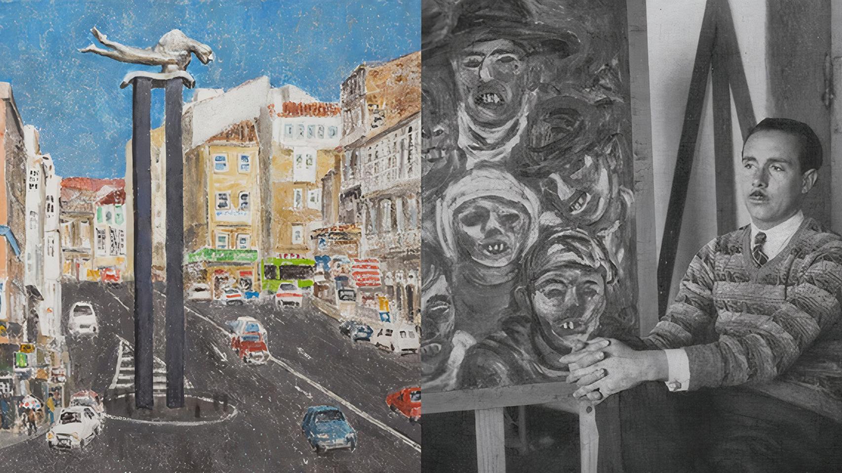 Cuadro de Luis Torras y el pintor Laxeiro