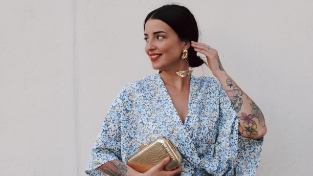 Rocío Nadal con uno de sus vestidos.