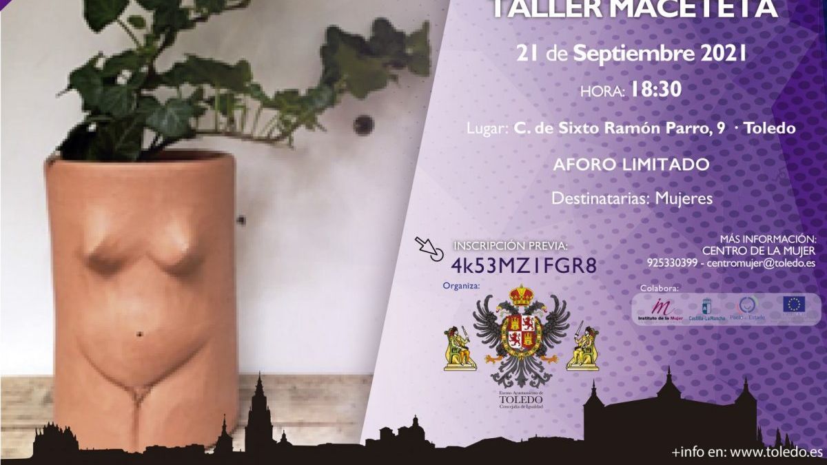 El cartel promocional del taller Maceteta.