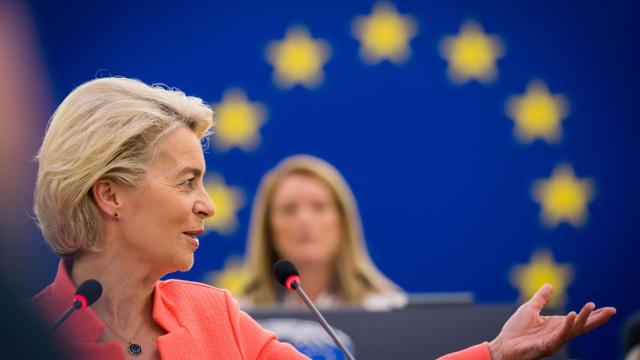 La presidenta Ursula von der Leyen, durante el discurso sobre el estado de la Unión