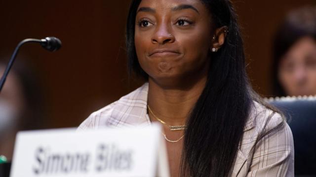 Simone Biles, durante su testimonio ante el Senado de EEUU