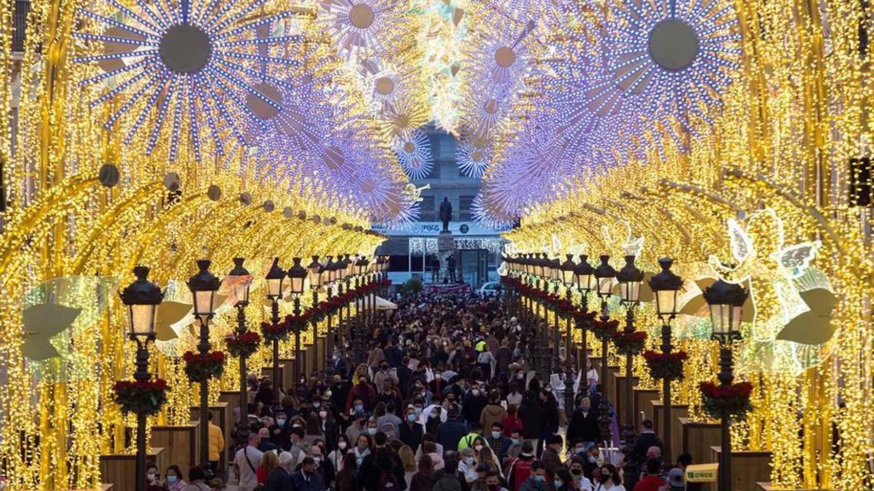 Luces de Navidad en la calle Larios.