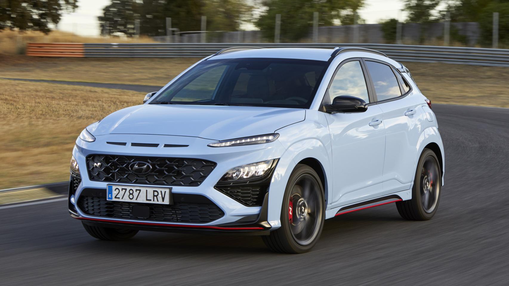 El Hyundai Kona N, el SUV deportivo en el circuito del Jarama, en Madrid.