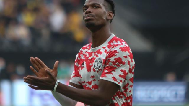 Paul Pogba, antes de un partido con el Manchester United