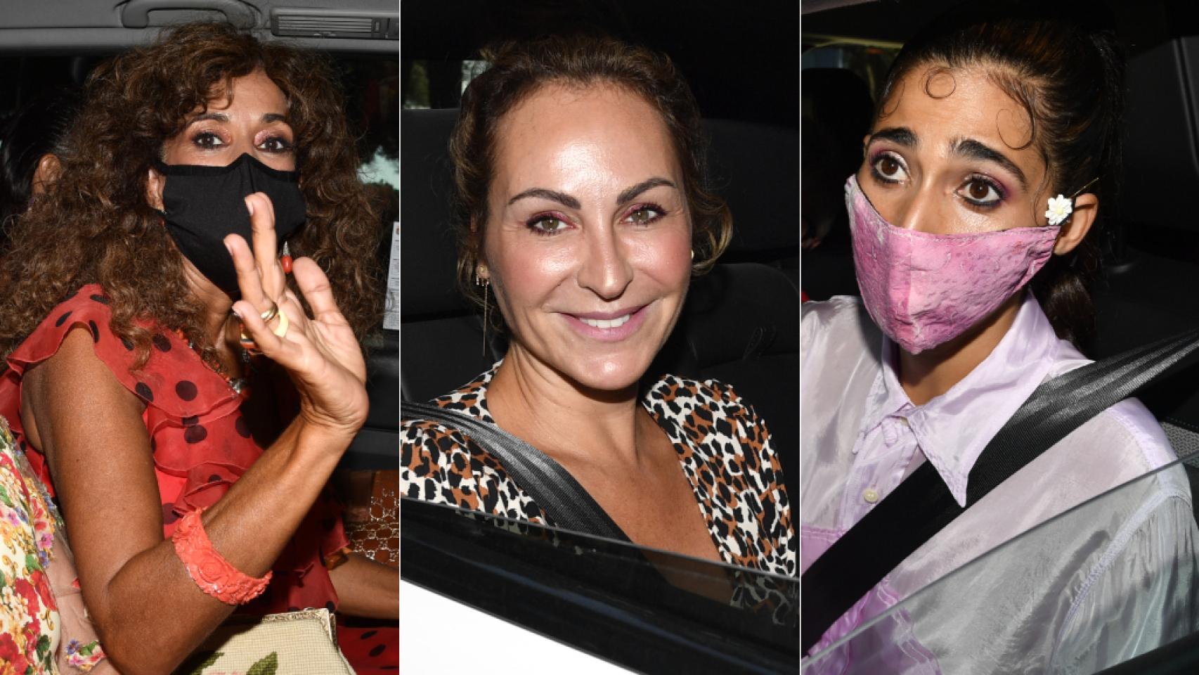 Rosario, Ana Milán y Alba Flores en la boda de Elena Furiase y Gonzalo Sierra.