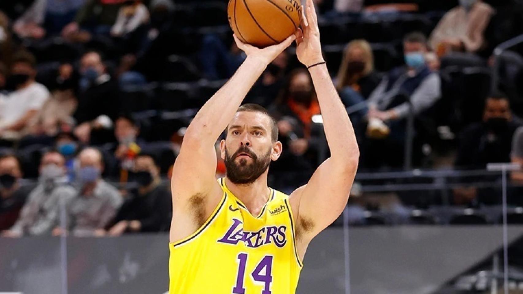 Marc Gasol durante un partido con Los Ángeles Lakers