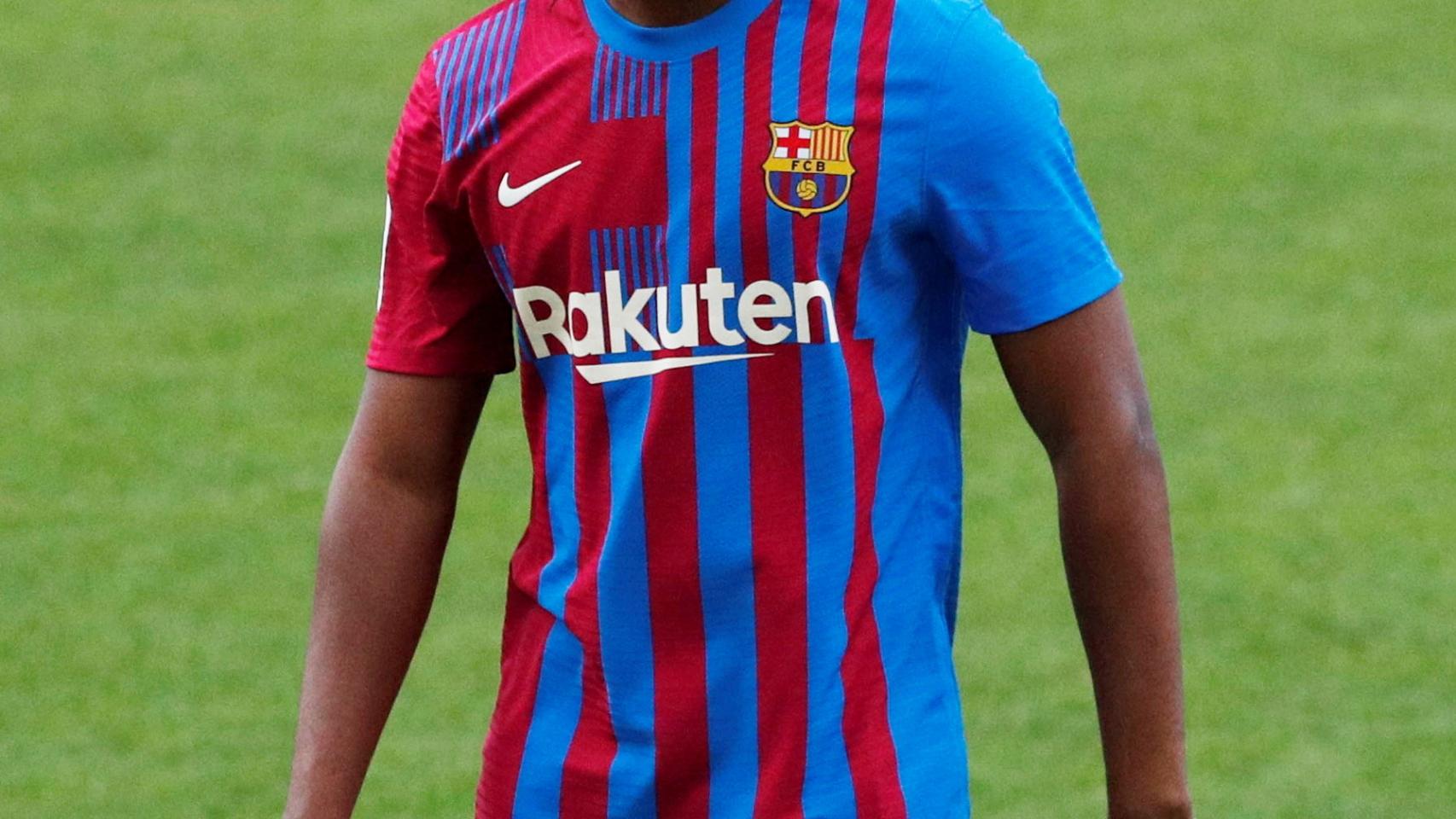 Ansu Fati, durante la presentación de la temporada del Barça