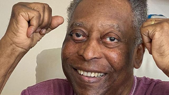 Pelé durante su última estancia en el hospital