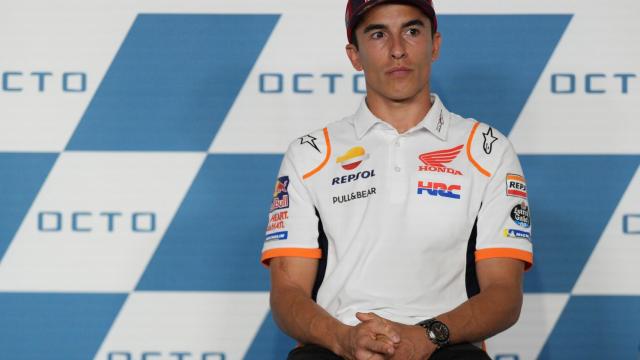 Marc Márquez habla con los medios en Misano