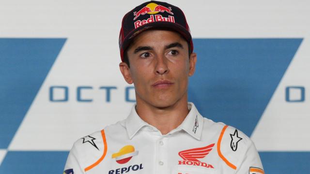Marc Márquez habla con los medios en Misano