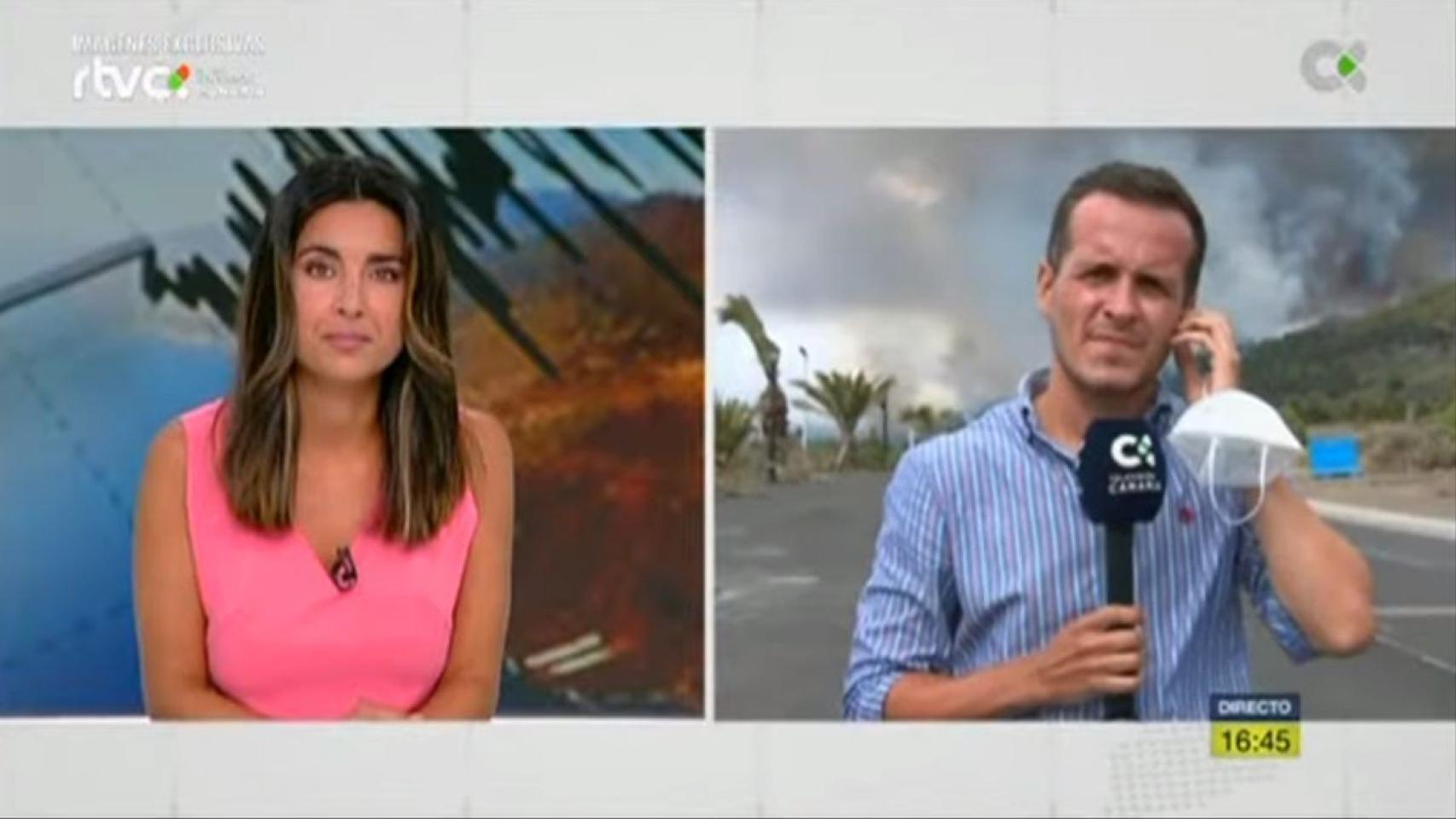 El 'Telenoticias Fin de Semana' emitió en directo la erupción de Cumbre Vieja.