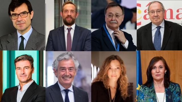 De izda. a dcha. Juan González-Barba; Fernando Valdés; Juan Jesús Vivas; José Luis Bonet; Federico Linares; José María Pacheco; PAtricio Bentio de Mateo  y Clara Sanz.