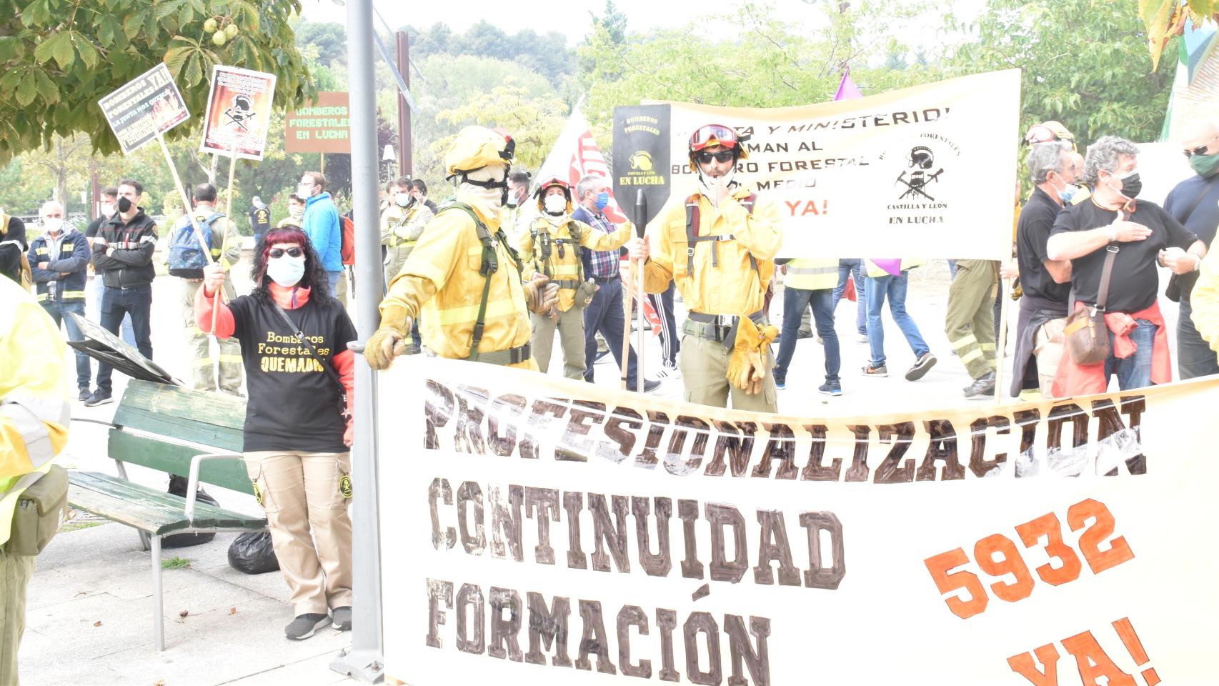 Protesta de los bomberos forestales