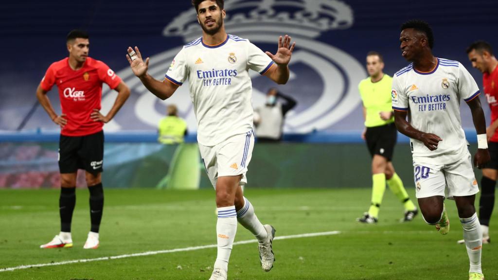 Marco Asensio no celebra su gol al Mallorca