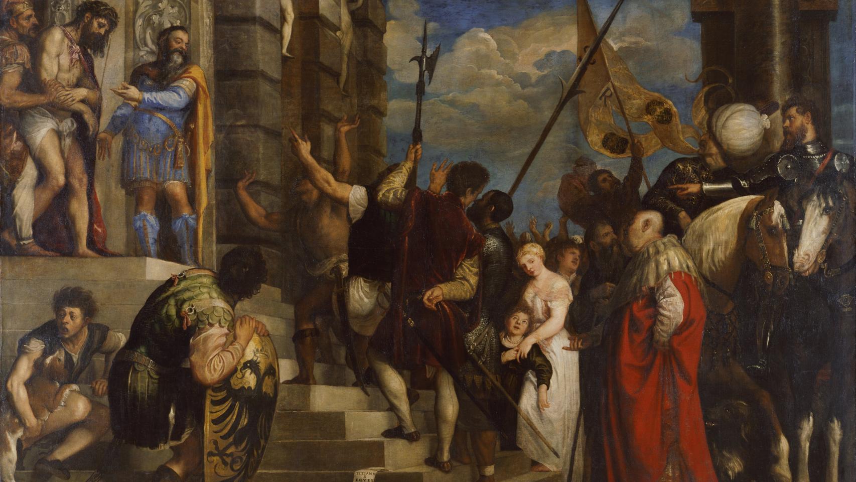 Este 'Ecce Homo' de Tiziano, de 1543, contiene un retrato de Pietro Arentino como Poncio Pilato.