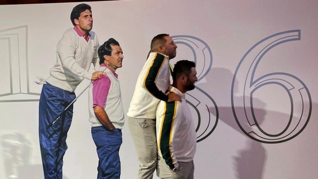 La foto de Chema Olazábal y Severiano Ballesteros, emulada por Sergio García y Jon Rahm