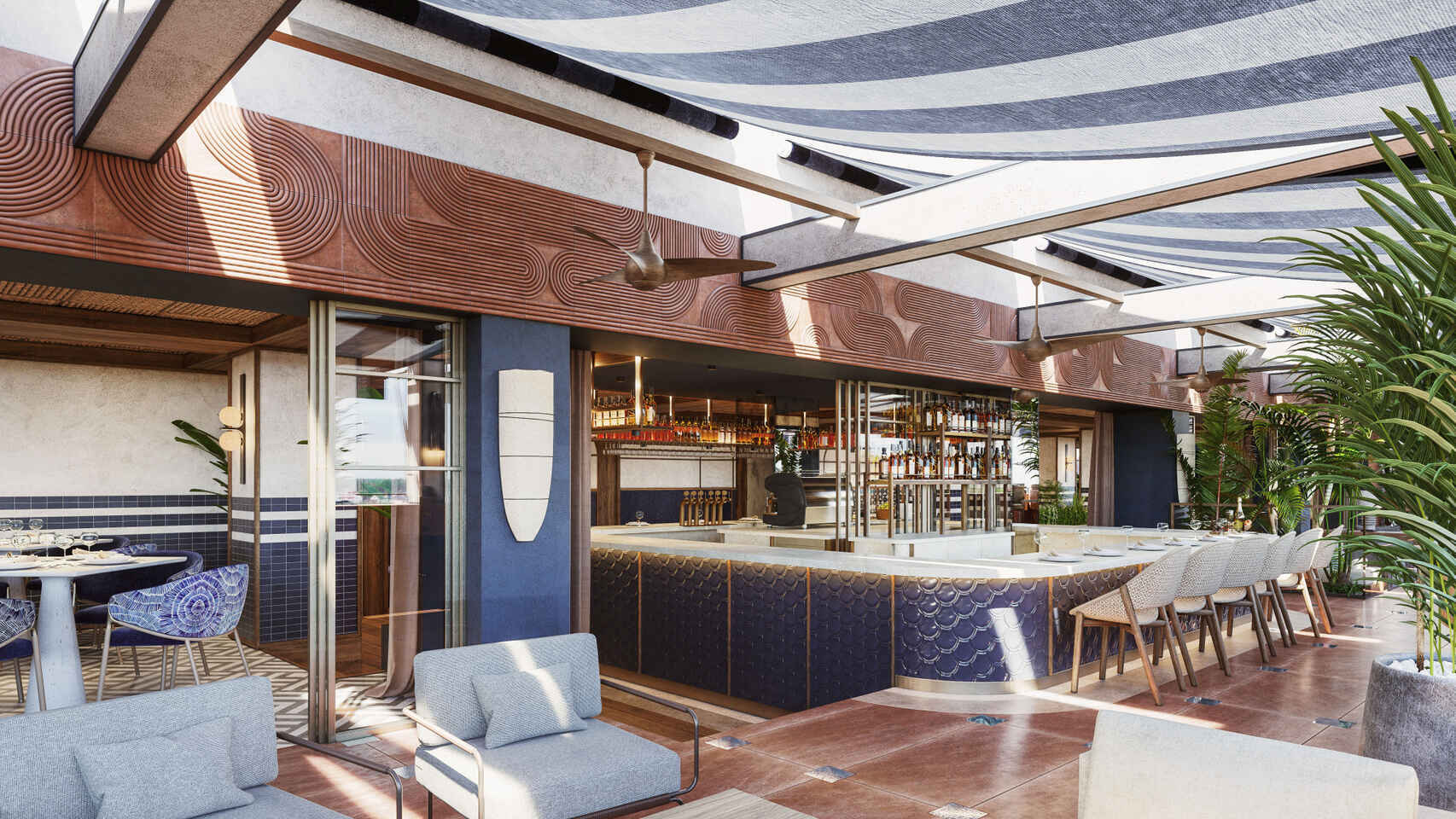 Imagen de uno de los restaurantes del Only You Málaga.