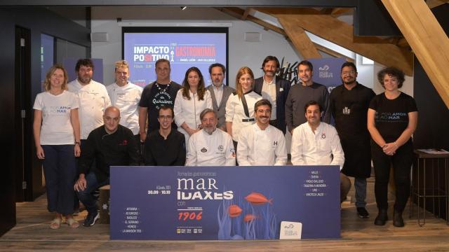 Ángel León y Javi Olleros en la jornada celebrada hoy en A Coruña.