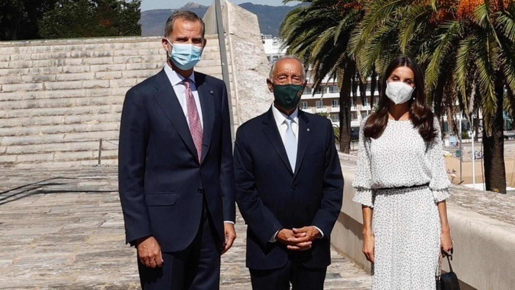 Los Reyes junto al presidente del país, Marcelo Rebelo de Sousa.