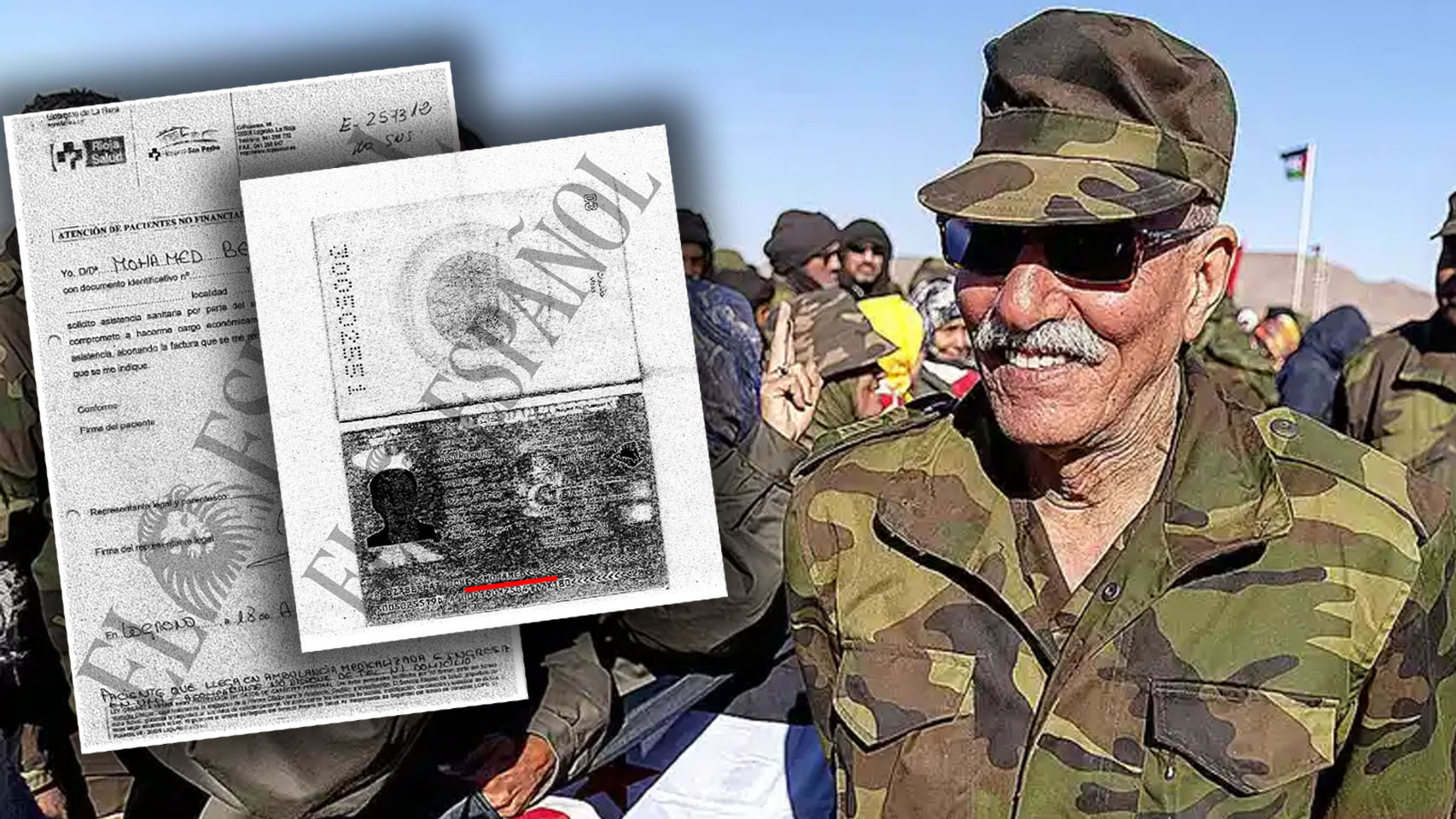 El pasaporte a nombre de Mohamed Benbatouche con el que Ghali ingresó en el hospital.