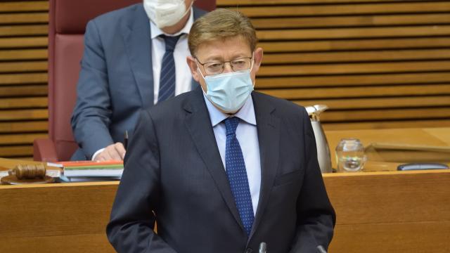 Ximo Puig, durante su intervención de este lunes. EE