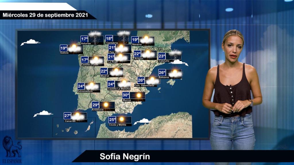 El tiempo del miércoles 29 de septiembre.