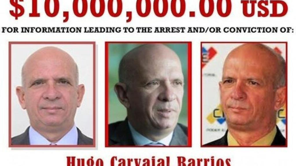 La recompensa de 10 millones de dólares que EEUU ofrecía por Hugo Carvajal.
