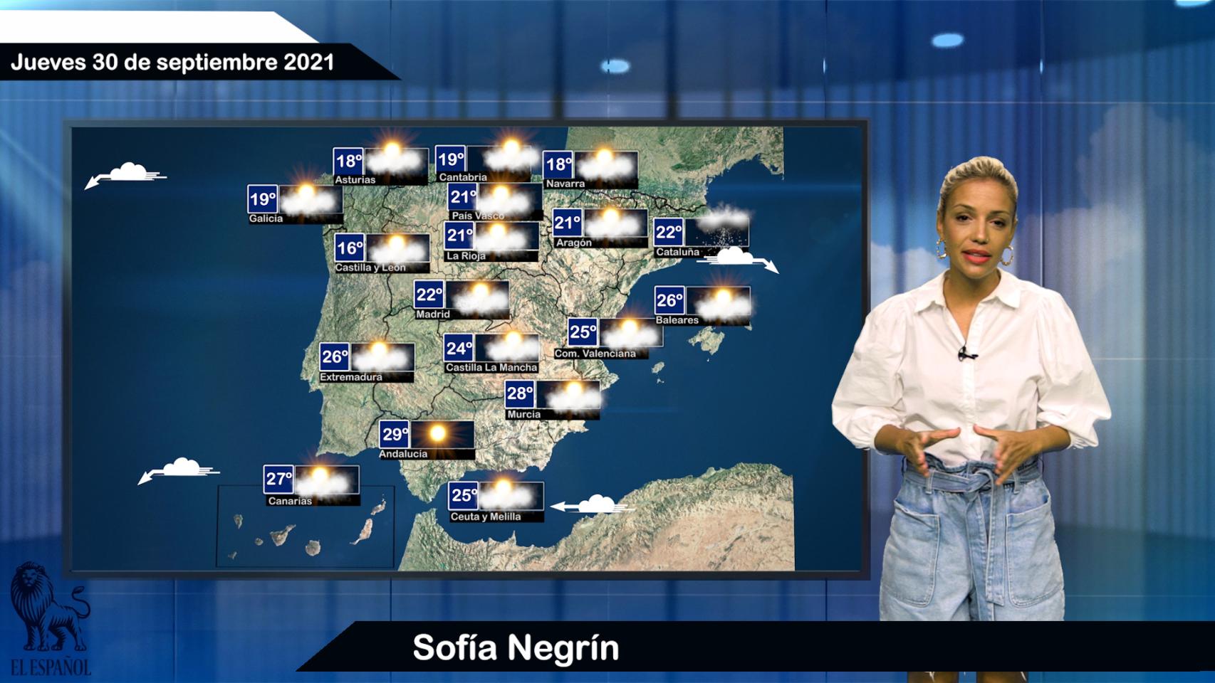 El tiempo del jueves 30 de septiembre.