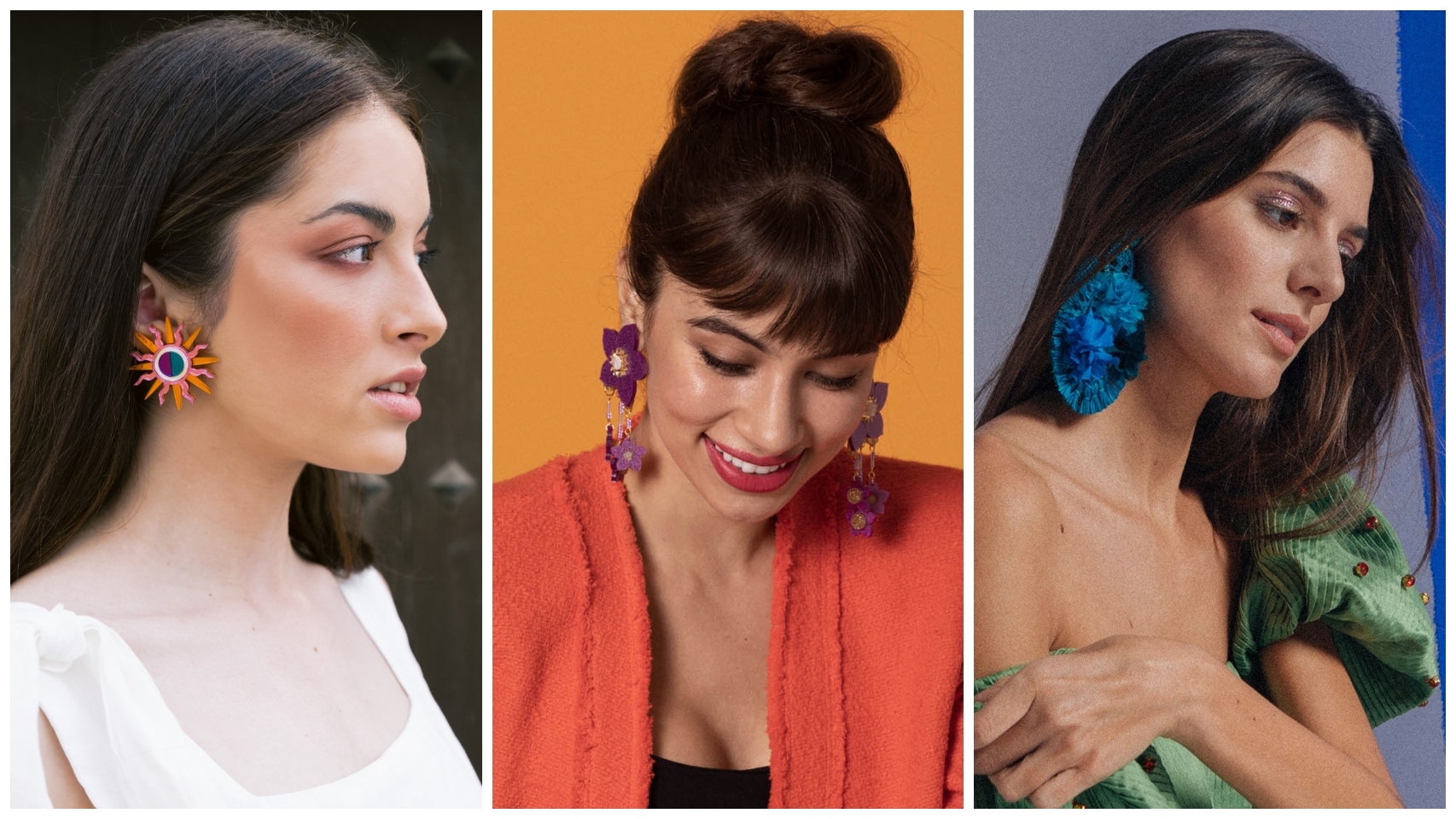 Propuestas de pendientes de Lausett, Kiwi+Pomelo y Verbena Madrid.