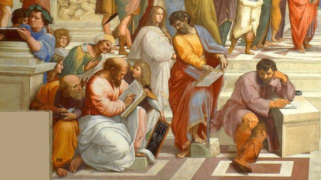 Detalle de 'La escuela de Atenas', de Rafael.