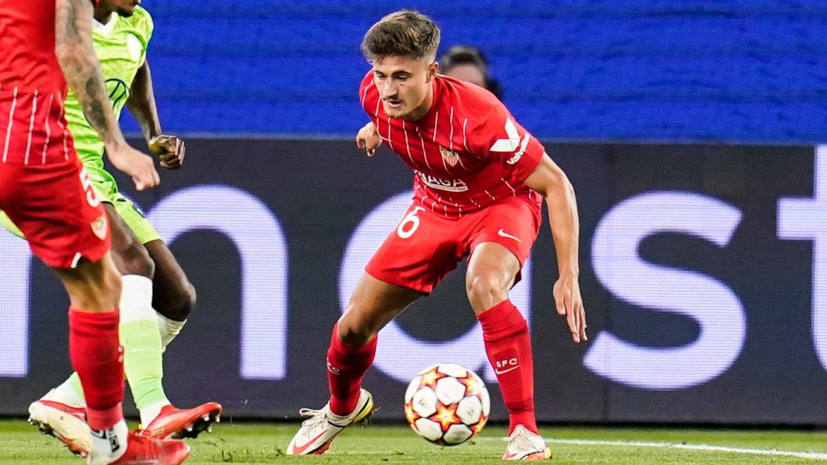 Iván Romero en su debut en Champions League. Foto: sevillafc.es