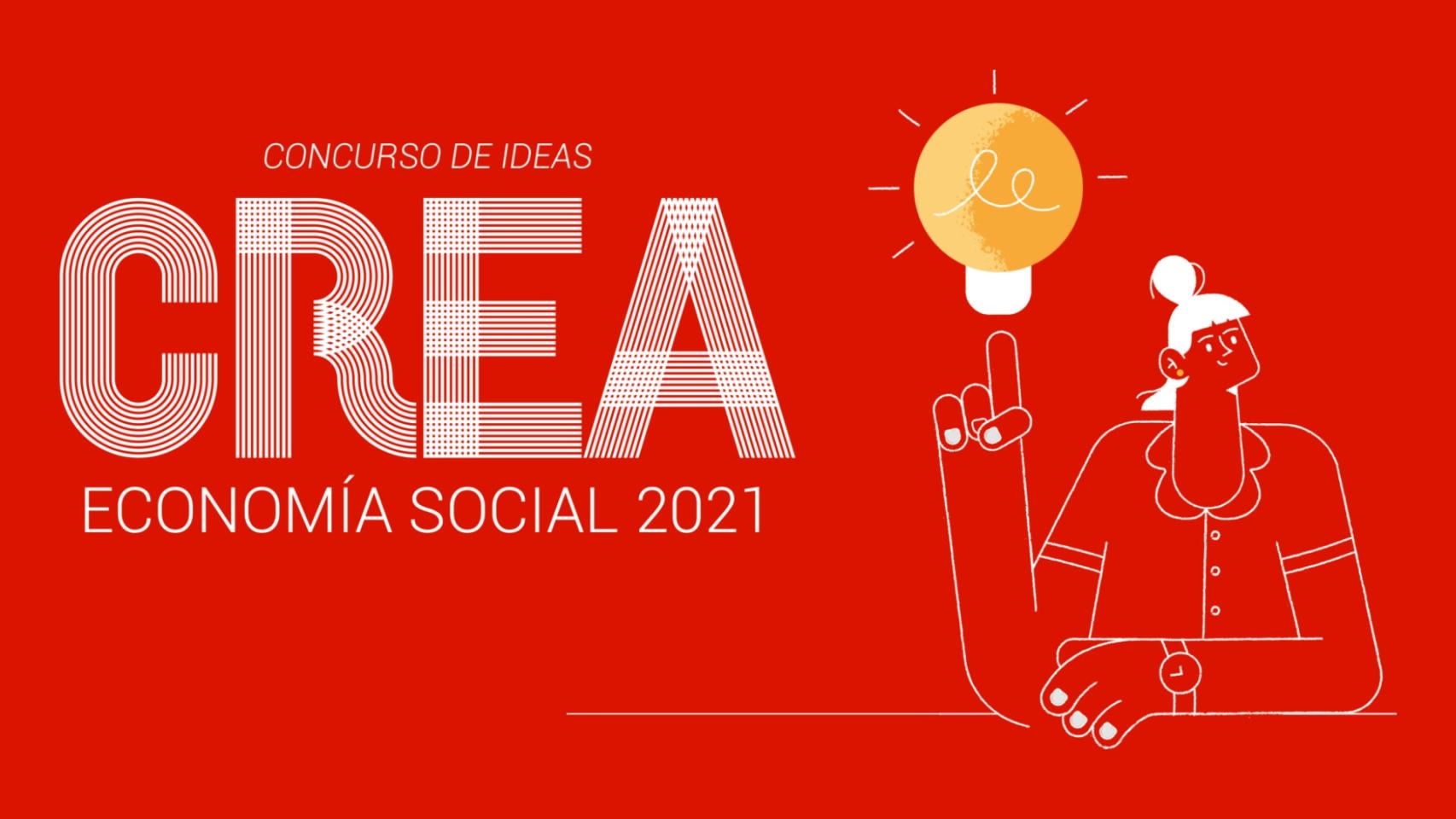 Cartel del concurso de ideas ‘Crea economía social 2021’