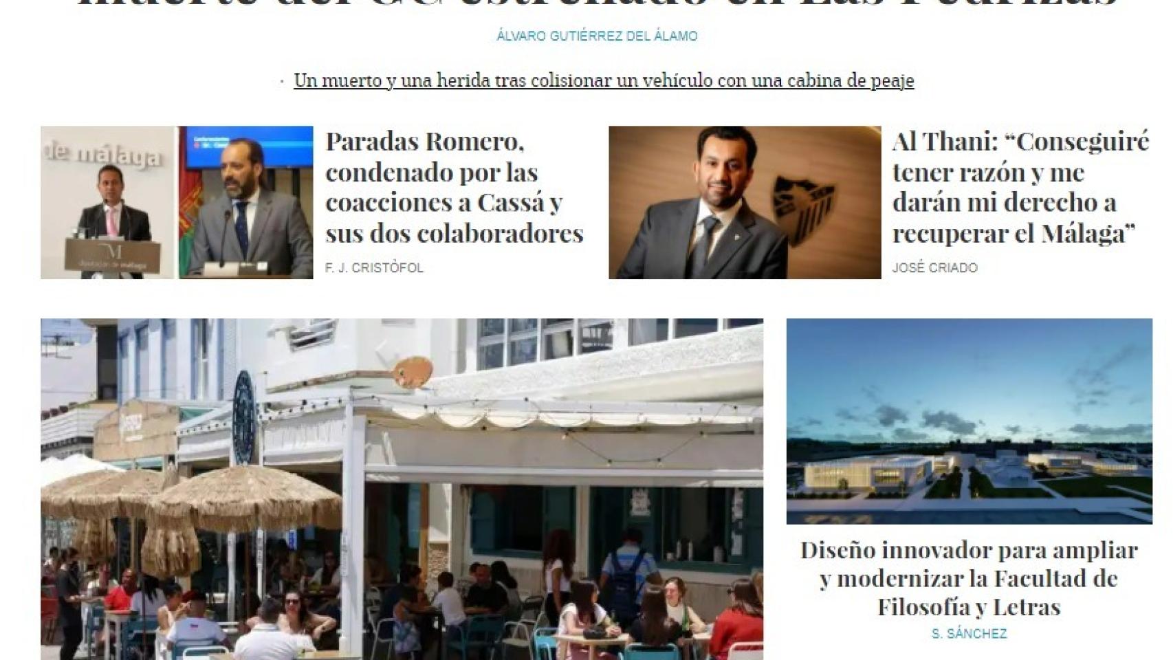 Una portada de EL ESPAÑOL de Málaga